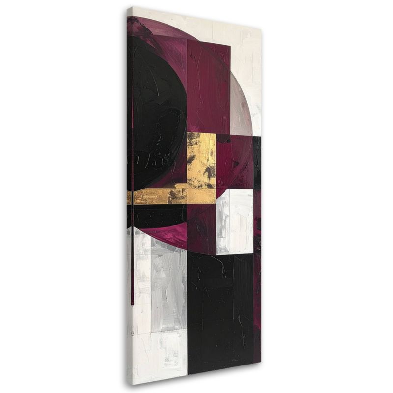 Obraz do salonu biura kuchni Feeby Abstrakcja geometryczna w odcieniach burgundu 40x120cm 1szt