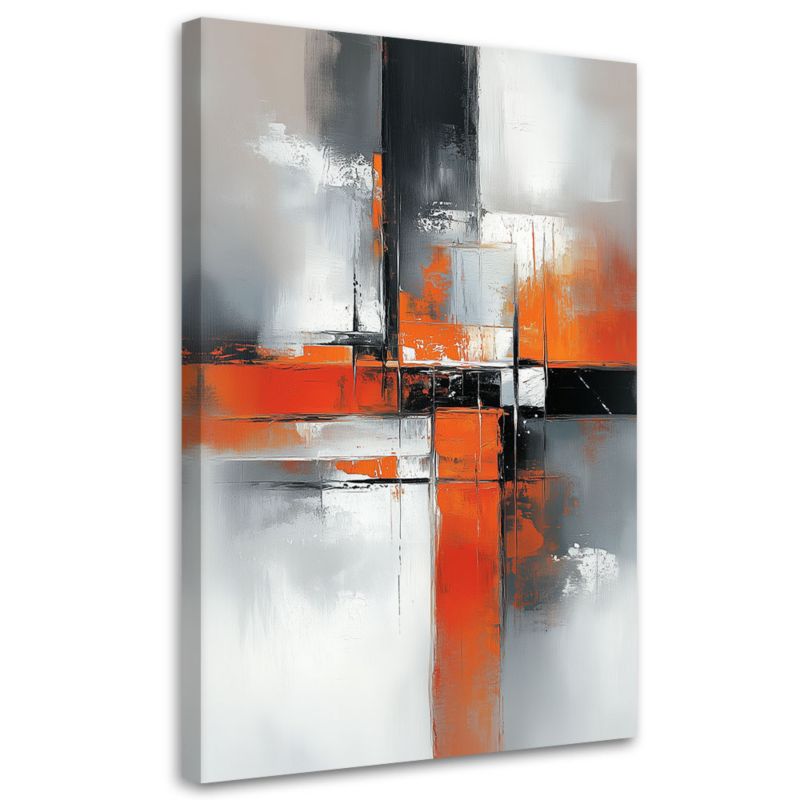 Obraz do salonu Feeby Abstrakcja Szary beton Pomarańczowy 60x90cm 1szt