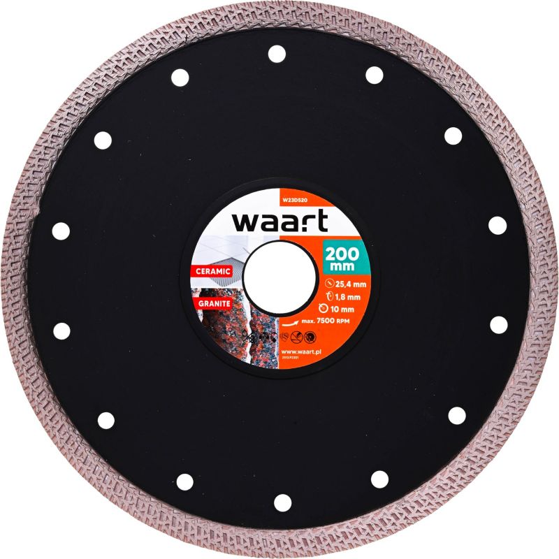 Tarcza diamentowa Waart warkocz 200 x 1,8 x 25,4 mm