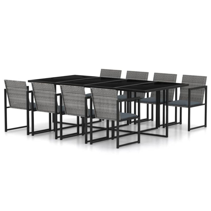 Zestaw mebli ogrodowych WaszeMeble 9-cz. z technorattanu szary z poduszkami WM-313119 1 kpl