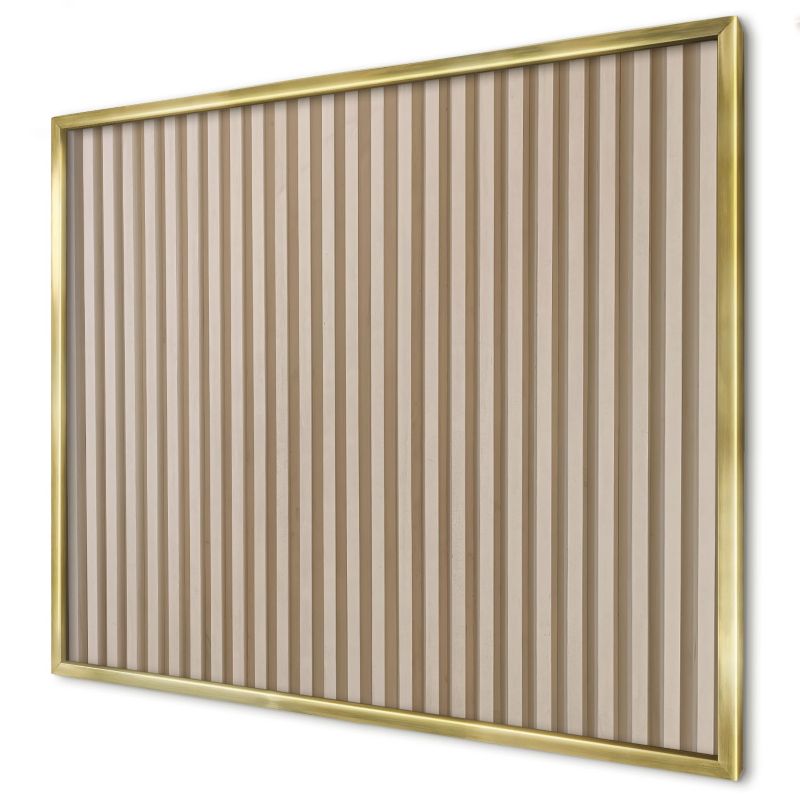 Tablica magnetyczna do salonu Wallfluent 80x60 Drewniane listwy w złotej ramie 1szt