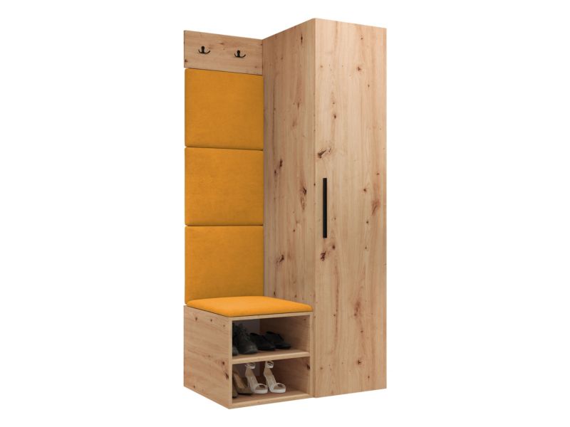 Garderoba MIRJAN 24 Medi III dąb artisan + żółty 1 kpl.