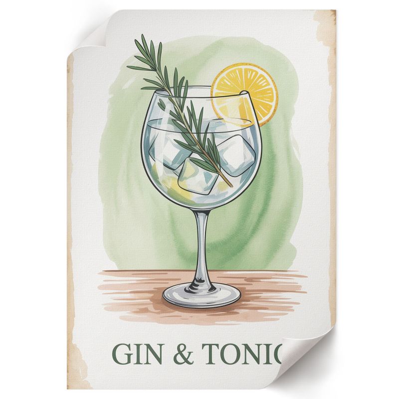 Wydruk Na Płótnie ArtPrintCave 21x29,7 cm Gin tonik CMYK Group 1 szt.