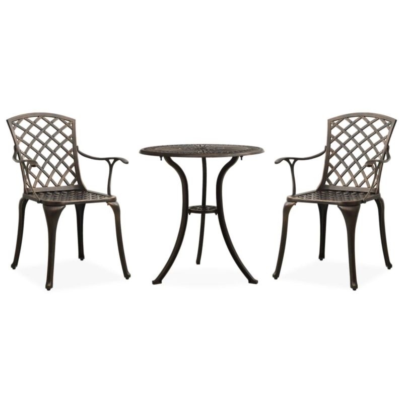 Zestaw mebli ogrodowych bistro WaszeMeble 3-cz. z aluminium brązowy WM-315591 1 kpl