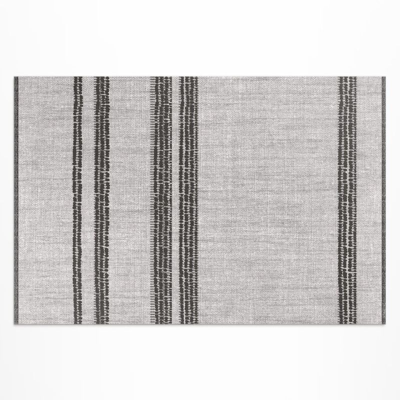 Dywan Winylowy Z Nadrukiem Wallfluent 120x180 cm Szary w linie boho imitacja tkaniny 1 szt.