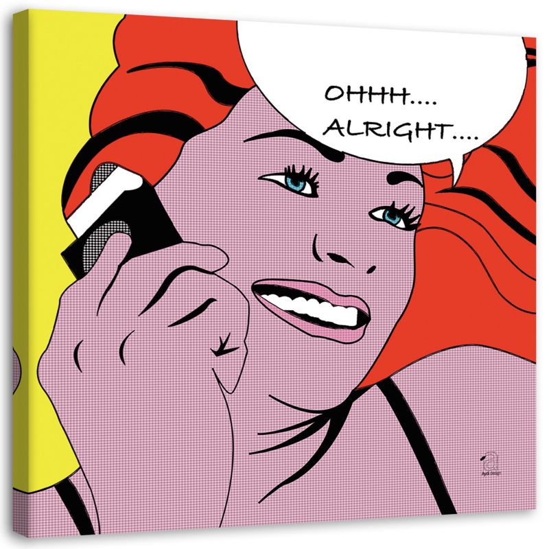 Obraz na płótnie Feeby Komiks Pop Art Kobieta Alright 20x20cm 1szt