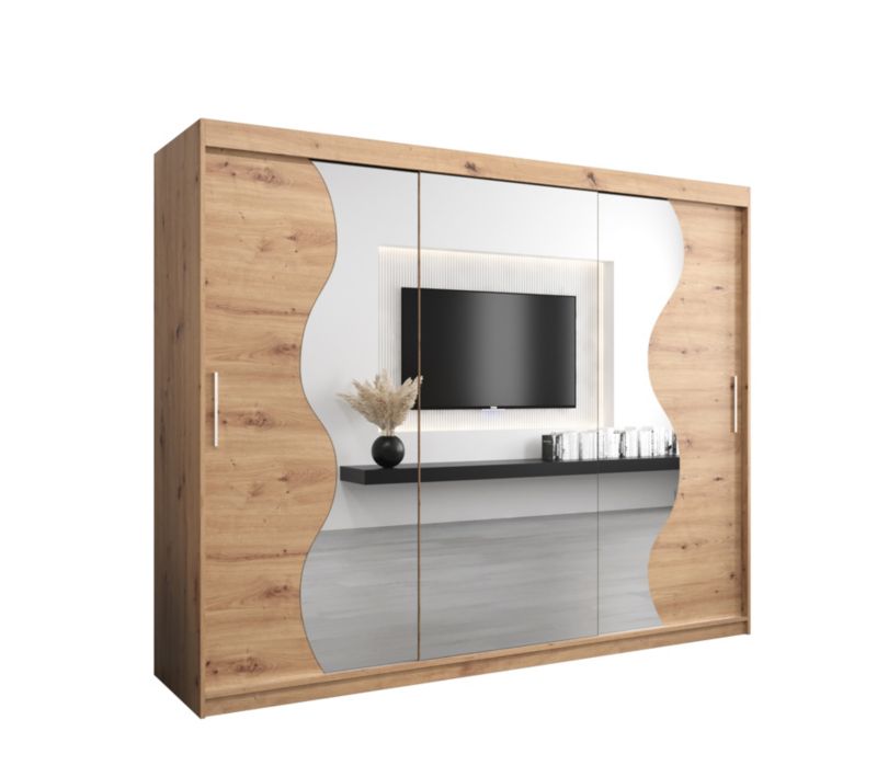 Szafa przesuwna Garderoba Abiks MADRYT 250 dąb artisan + dąb artisan 1 szt.