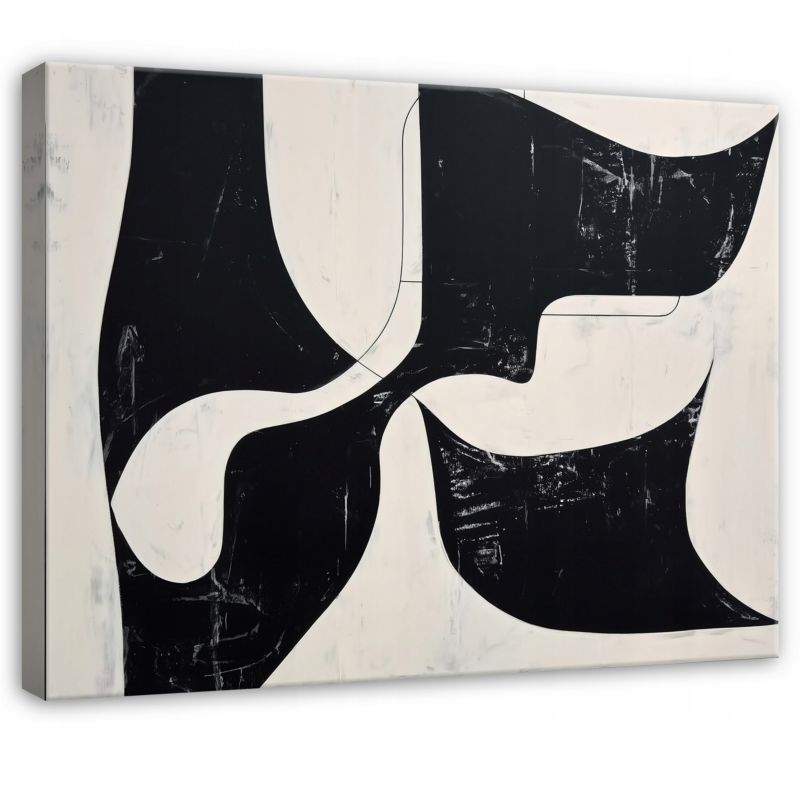 Obraz WALLARENA Do Sypialni Salonu Na Płótnie Abstrakcja Geometryczna Sztuka Czarny 60x40 cm PP16302O4 1 szt.