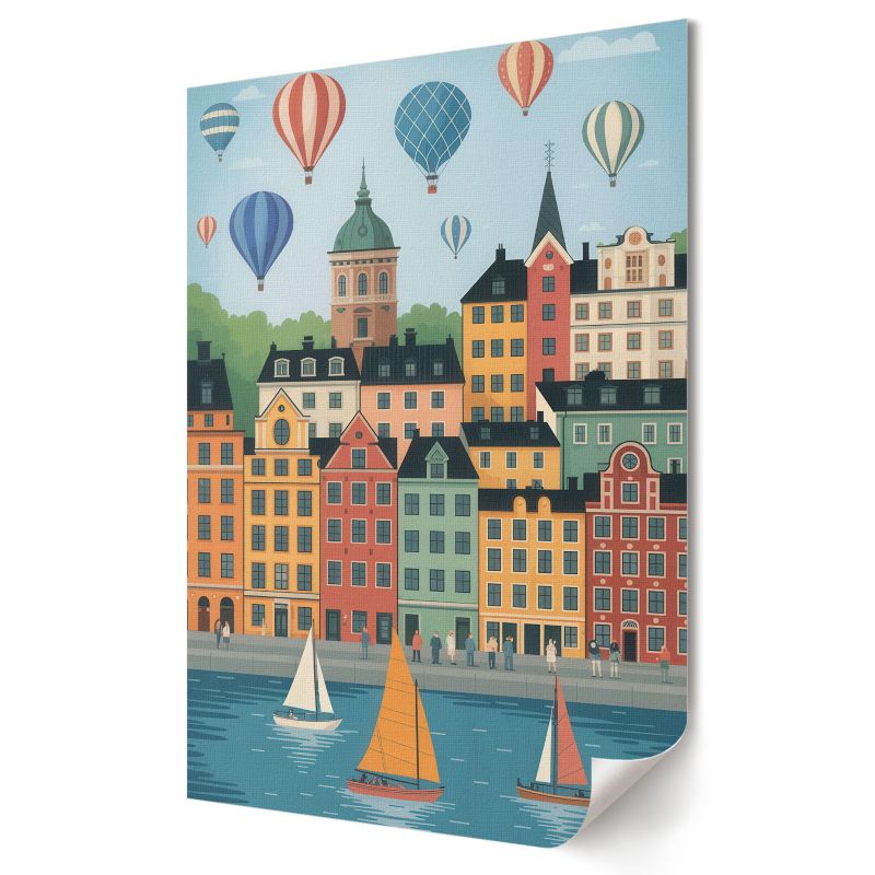 Plakat canvas Wallfluent Format A2 Miejska scena Artysta Henrik "H" Lund 1 szt.