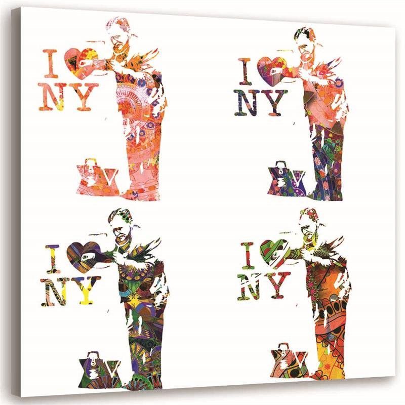 Obraz na płótnie Feeby Mural Banksy I love New York kolaż 1-częsciowy 20x20cm 1szt