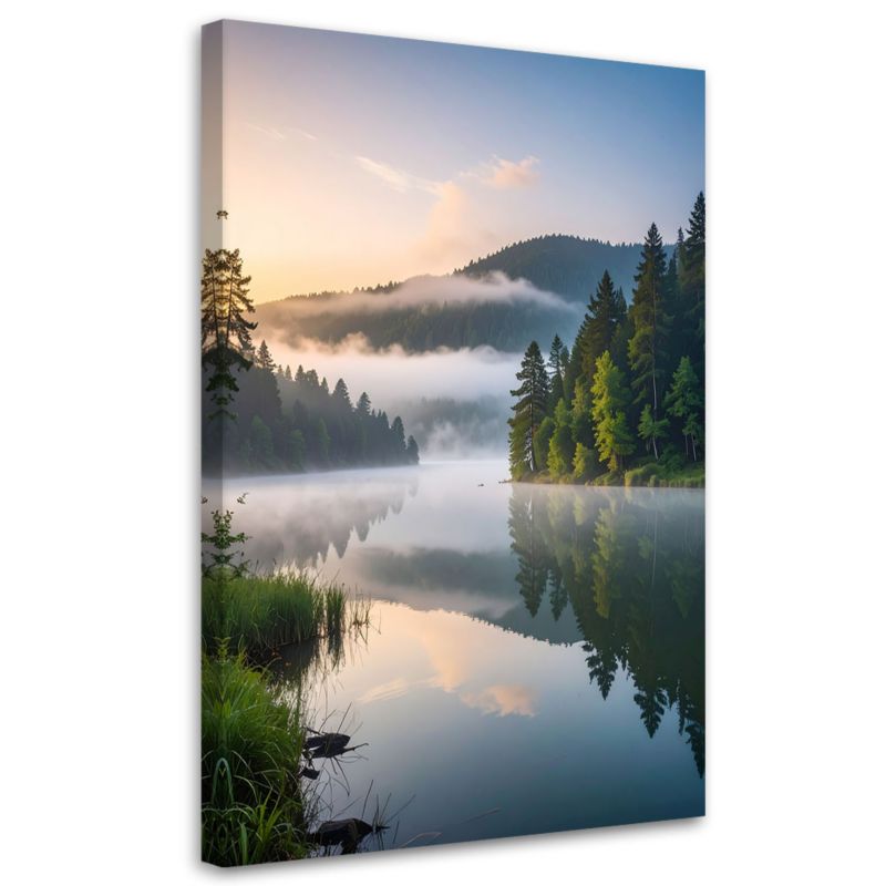 Obraz na płótnie Feeby Krajobraz jezioro góry natura, pionowy, ozdoba do wnętrz, wzór 29685, 80x120 cm, 1 szt.