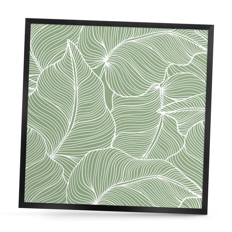 Ozdobna tablica na magnesy ArtPrintCave 50x50 Tropikalne liście w czarnej ramie 1szt