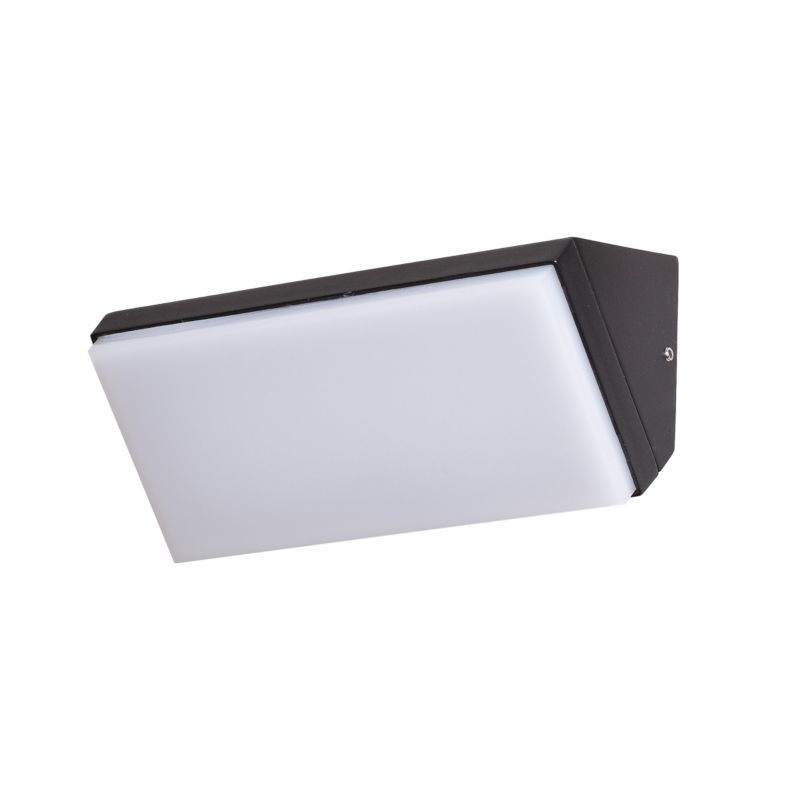 Kinkiet zewnętrzny kanciasty Italux Nave 3K czarny piaskowany LED 10W biały ciepły 3000K 965lm IP65 wym:11x18x8cm - 1 szt.