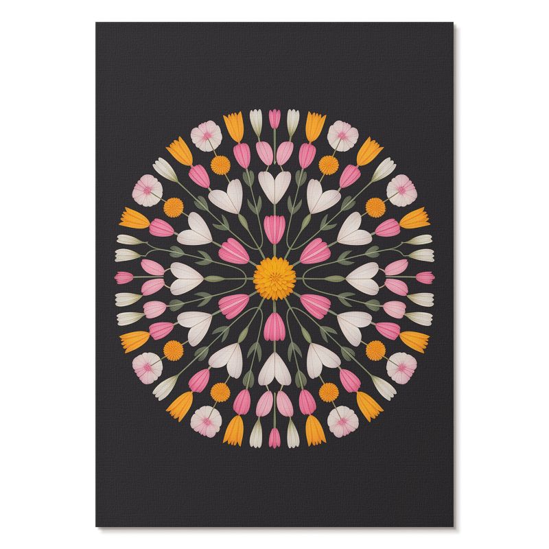 Nowoczesny Plakat na Płótnie Tulup 59,4,x84 cm (A1) Kwiatowa mandala Do salonu, sypialni, biura 1 szt.
