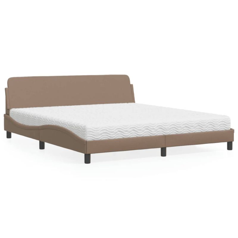 Łóżko z materacem cappuccino sztuczna skóra WaszeMeble 180x200 WM-3208461 1 szt.
