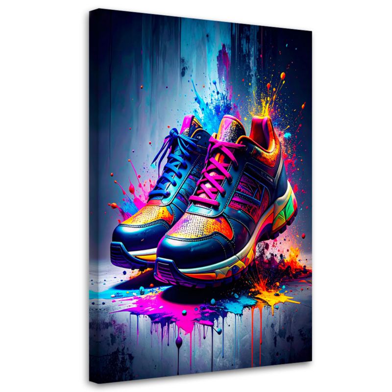 Obraz canvas młodzieżowy Feeby Graffiti Kolorowe Buty Street Art 80x120cm 1szt