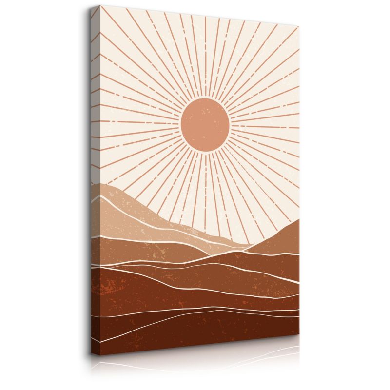 Obraz Muralo Do Sypialni Pustynia Zachód Słońca Styl Boho Minimalizm 80x120 cm 1 szt.