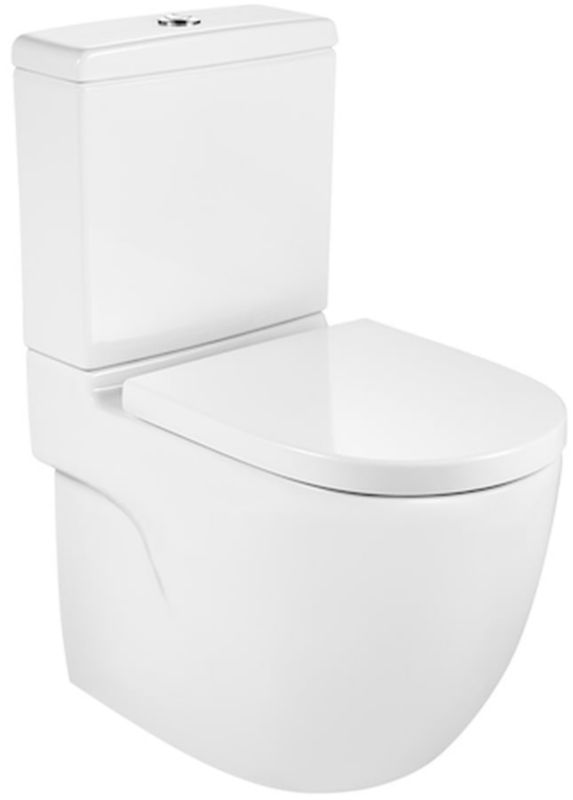 Miska WC kompakt Roca Meridian stojąca Rimless Supraglaze biały połysk 1 szt.
