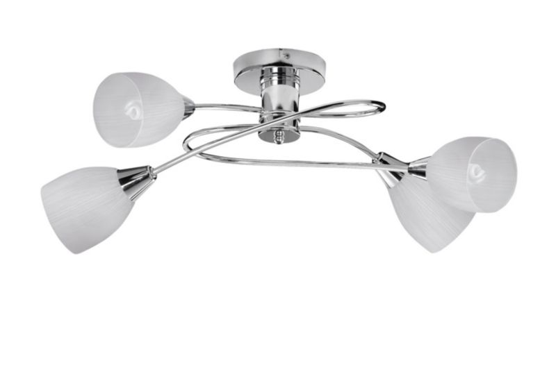 Lampa sufitowa wisząca Rabalux Amy chromowana biała wym: 25 x 55 x 55 cm 4xE14 x 1 szt.