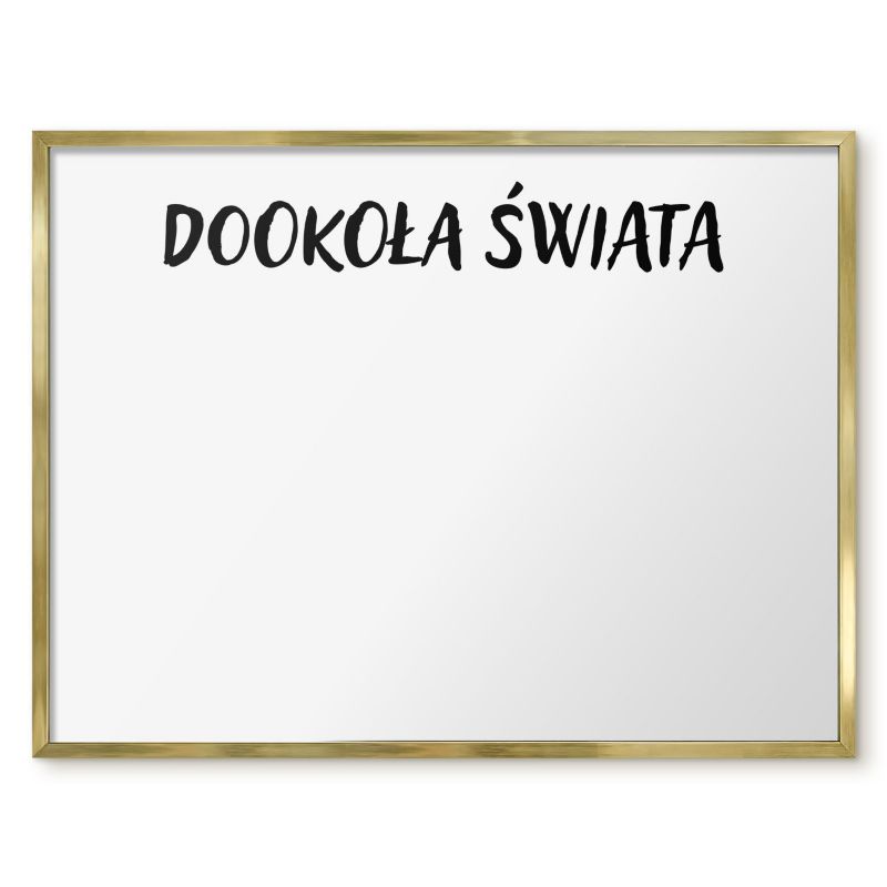 Tablica Magnetyczna Do Sypialni Tulup 80x60 cm Dookoła świata - Złota rama Do salonu, sypialni 1 szt.