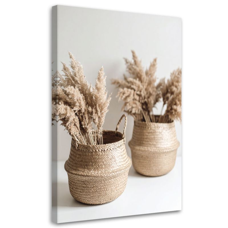 Obraz do salonu kuchni biura Feeby Suche rośliny w wazonie boho 60x90cm 1szt
