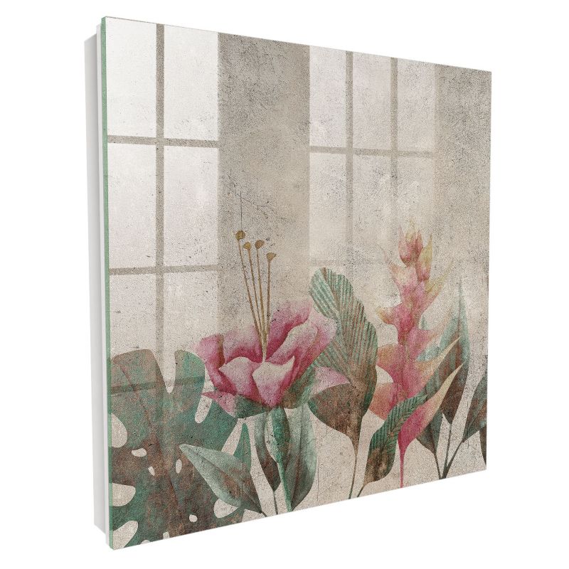Pudełko Na Klucze Tulup 30x30 cm Botaniczna elegancja - Biała - Otwierana na lewo 1 szt.