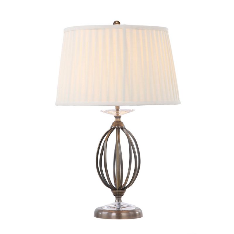 Lampka stołowa Elstead Aegean postarzany mosiądz-biała 1 x E27 x 60W IP20 wym: 58 x 36 x 14.2 cm tkanina - 1 szt.