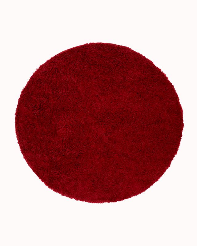 Dywan okrągły Shaggy 120x120cm Unito Rosso Mazovia - puszysty, wysokie runo, czerwony, 1szt.
