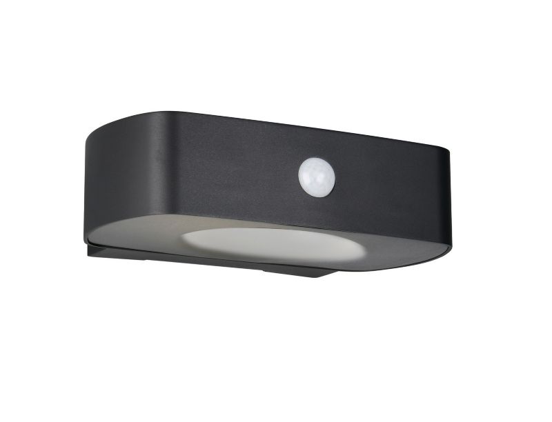 Kinkiet zewnętrzny hybrydowy solarny góra dół z czujnikami RL BILBAO czarna LED 6W 4000K 700lm IP44 wym:6x21,5x15,5cm - 1 szt.