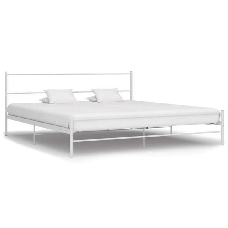 Łóżko metalowe VidaXL dwuosobowe biały 200 x 160 cm 1 szt.
