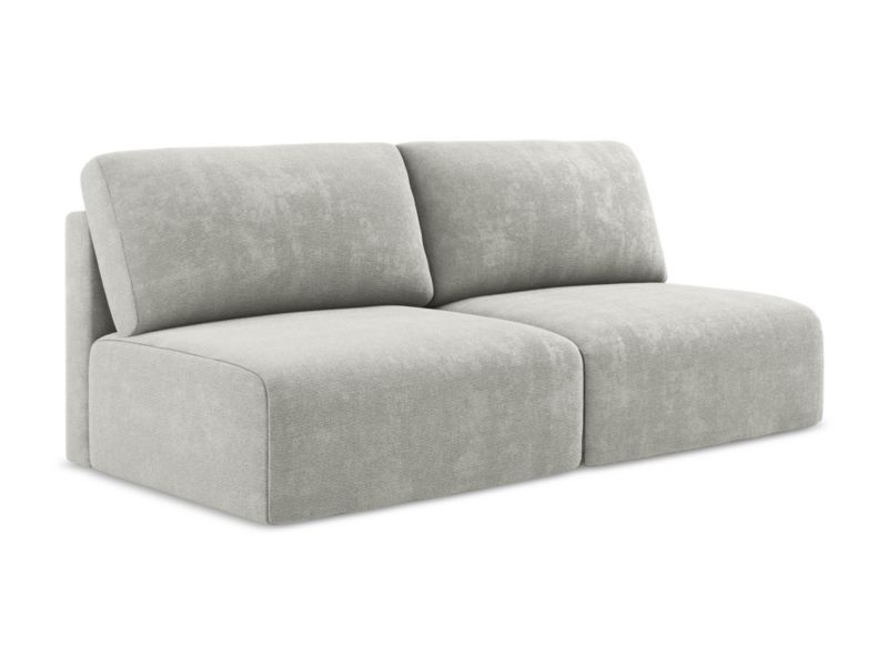 Sofa 3-osobowa z funkcją spania LaMiaSofa OSTIA z tkaniny szenilowej 216x102 cm jasny szary 1 szt.