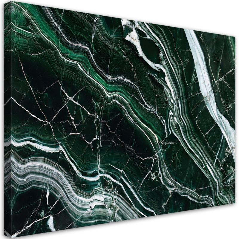 Obraz na płótnie Feeby Zielony Szmaragdowy Marmur Kamień 100x70cm 1szt