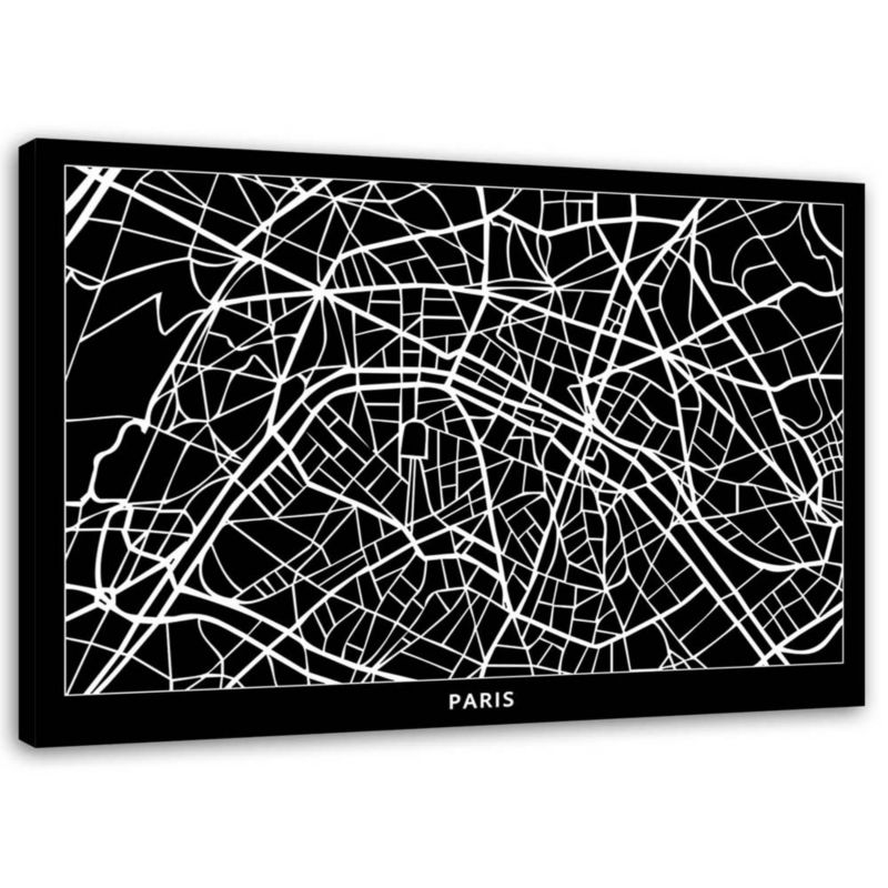 Obraz na płótnie Feeby Plan Paryża ulice 60x40cm 1szt