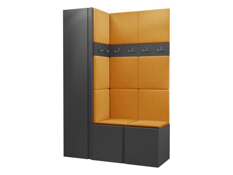 Garderoba MIRJAN 24 Orion IX grafit + żółty 1 kpl.