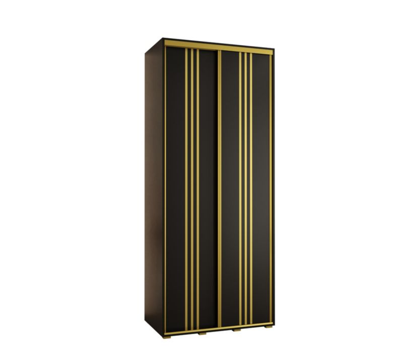 Szafa przesuwna Abiks DAVOS 6 wysoka szer.110cm gł.60cm czarny/czarny/złoty 1szt.