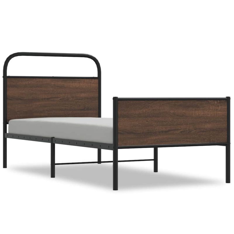 Rama łóżka WaszeMeble 100x200 cm Brązowy dąb metal WM-4100494 1 szt.