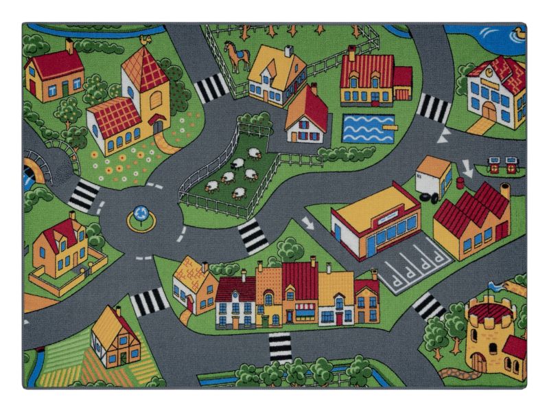 Dywan dla dzieci Rebel Roads RugsX 95x200 cm szary AW017 1 szt.