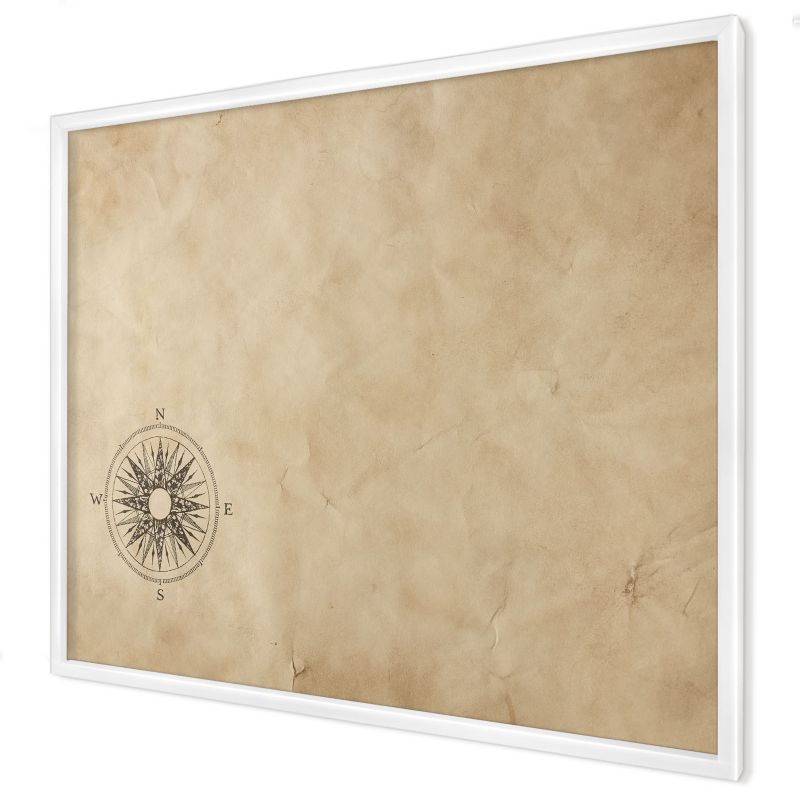 Magnetyczna tablica ozdobna Wallfluent 80x60 Róża wiatrów w białej ramie 1szt