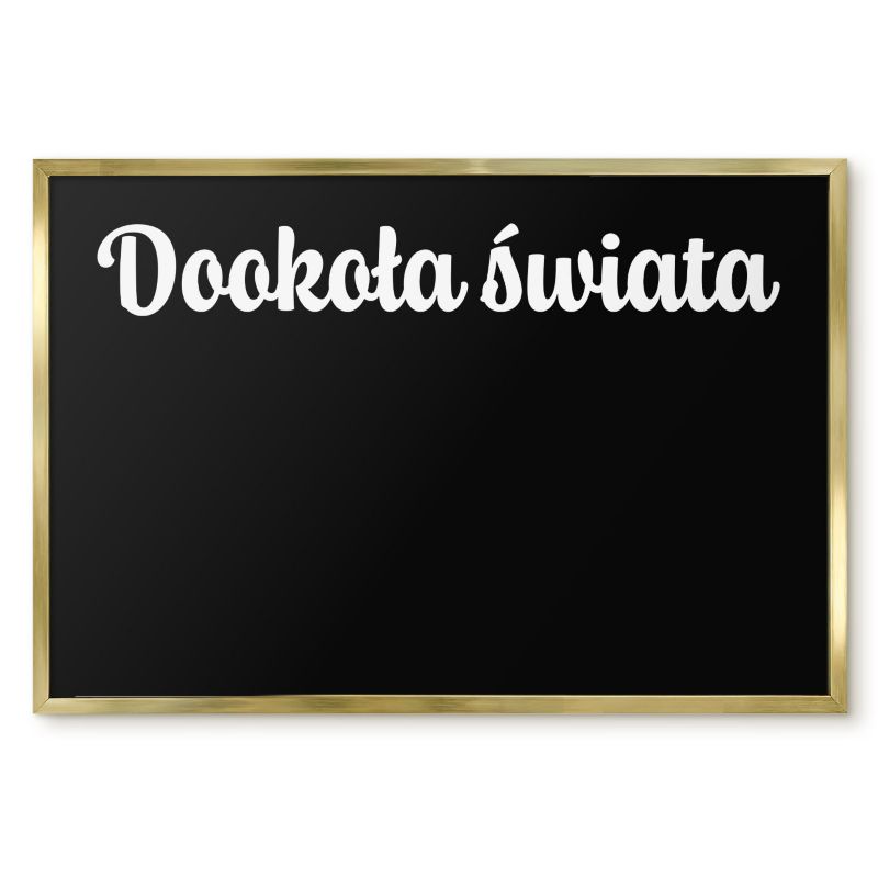 Tablica Magnetyczna Do Biura Tulup 60x40 cm Dookoła świata 6 - Złota rama Do salonu, sypialni 1 szt.
