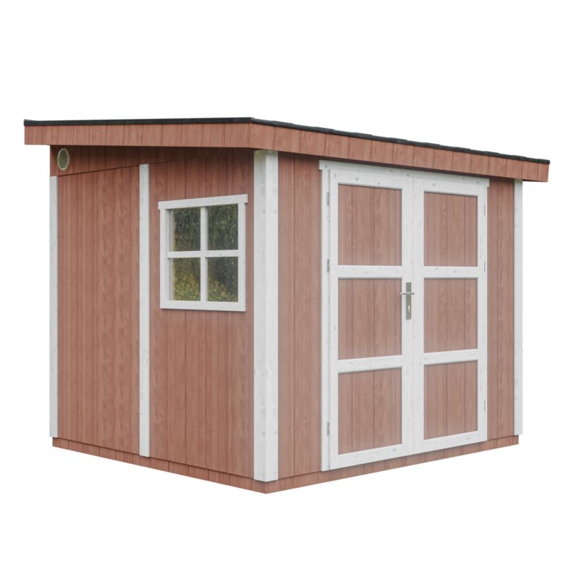 Domek ogrodowy najwyższej jakości Timbela M938-REDWOOD RED 5.9 m² z podłogą i ścianą boczną 1 szt.