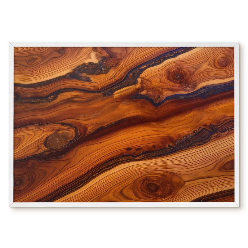 Tablica Magnetyczna Wielofunkcyjna Ścienna Tulup 70x50 cm Drewniane słoje 1 - Biała rama Do salonu, biura 1 szt.