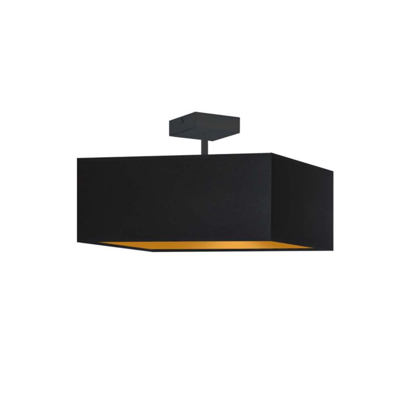 Lampa wisząca Volta Light Factory żyrandol plafon z abażurem kwadrat Czarny ze złotem MOTO 1szt.