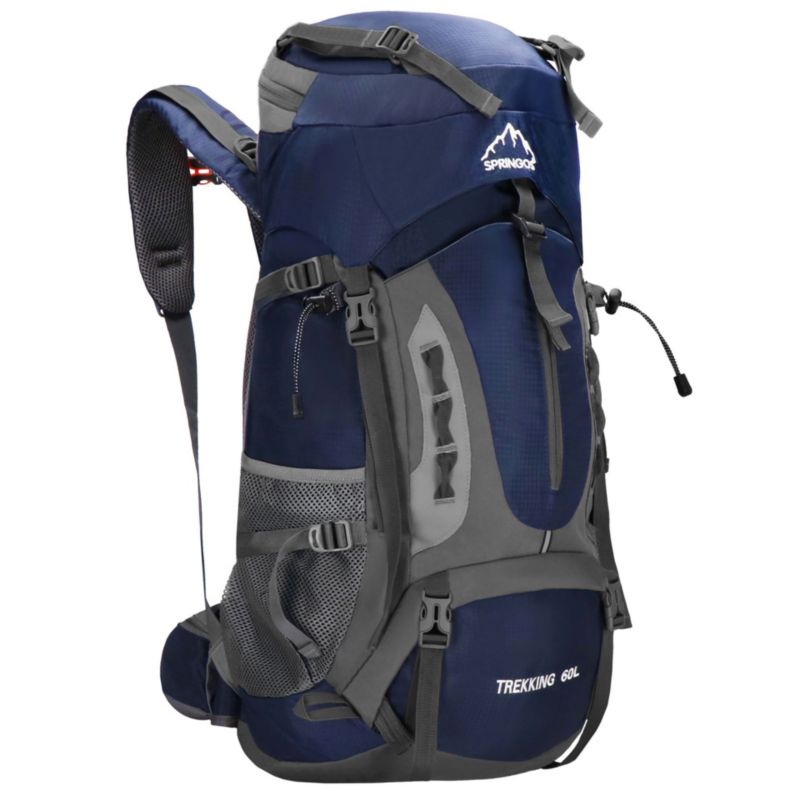 Plecak trekkingowy Springos 60 L turystyczny survival z gwizdkiem granatowy 1 szt.