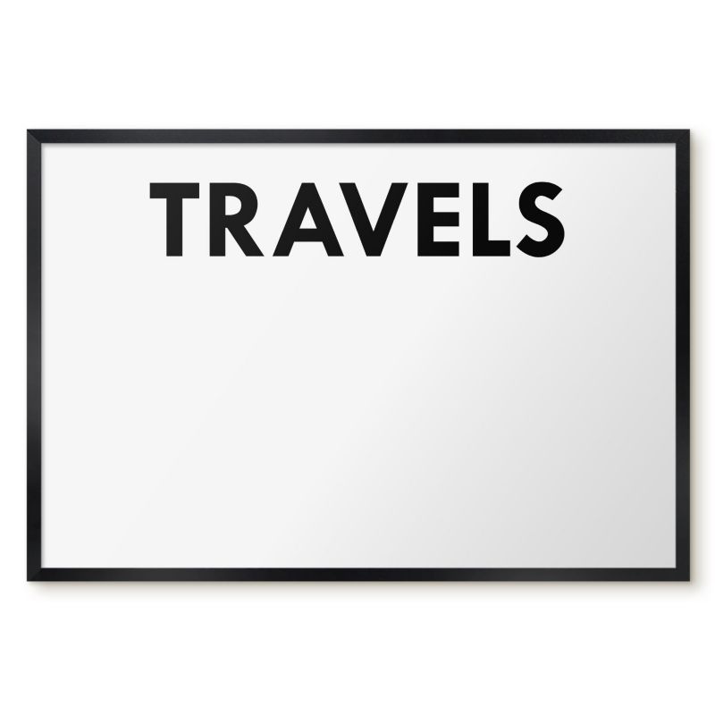 Tablica Magnetyczna Dekoracyjna Ścienna Tulup 60x40 cm Travels 2 - Czarna rama Do salonu, sypialni 1 szt.