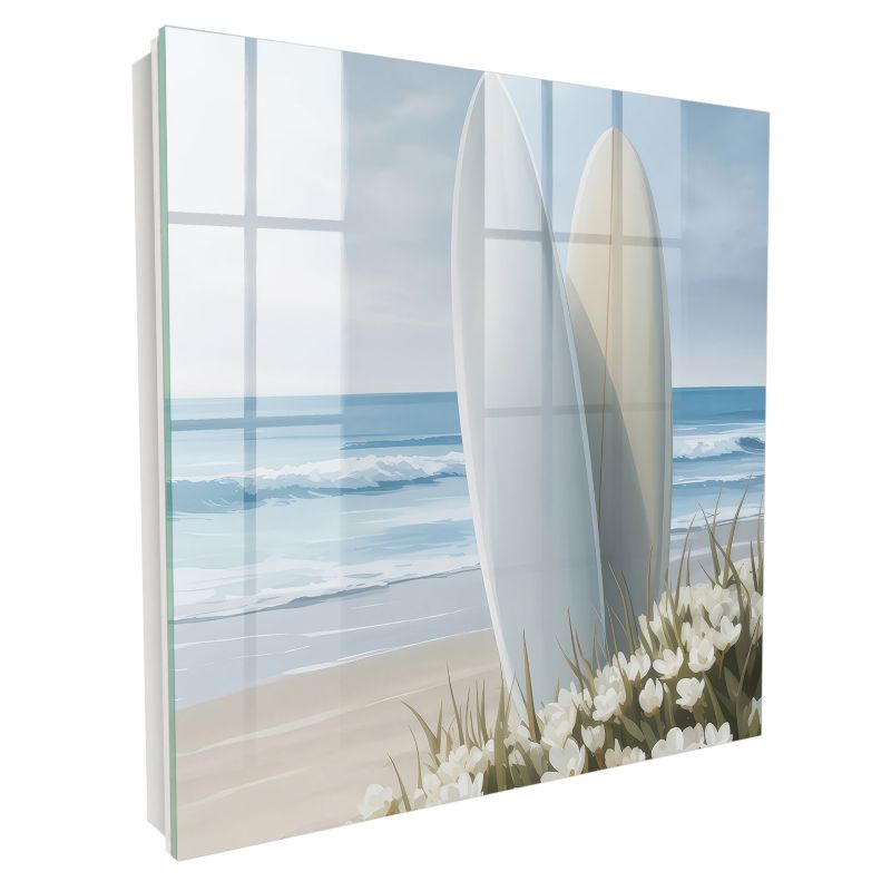 Pudełko Na Klucze Tulup 30x30 cm Plażowy relaks 1 - Biała - Otwierana na lewo 1 szt.