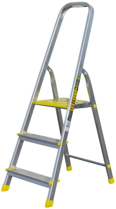 Drabina aluminiowa 3-stopniowa 120kg Bayersystem BS-DA3 domowa 1 szt.