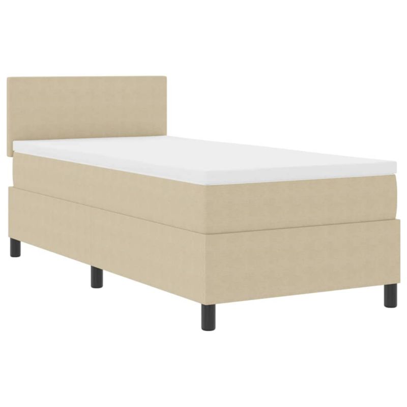 Łóżko z materacem WaszeMeble 80x200 cm Jasnoszary i biały. sztruks WM-3337490 1 szt.