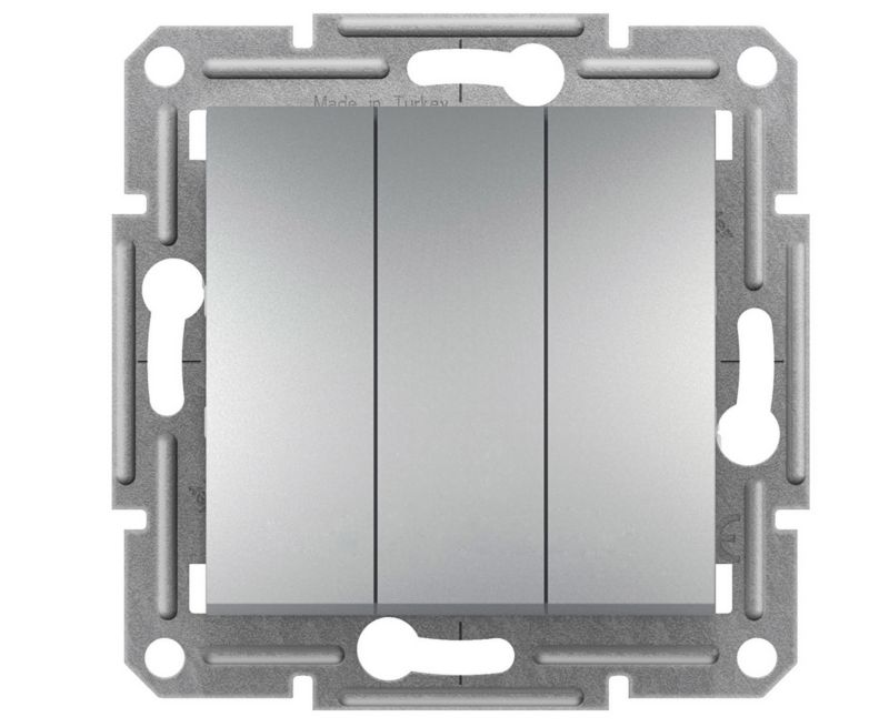 Łącznik potrójny Schneider (zaciski śrubowe.) bez ramki Asfora Aluminium 1 szt.