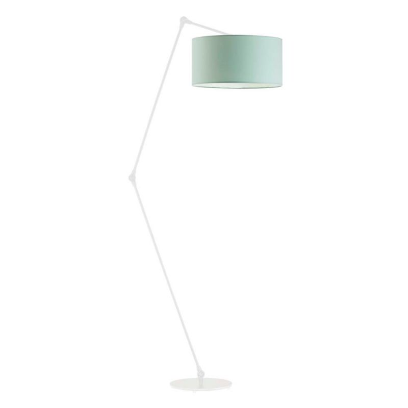 Lampa stojąca Volta Light Factory podłogowa przegubowa regulowana z abażurem miętowy walec SOUL 1szt.