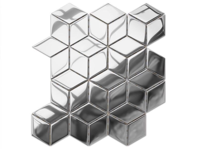 Mozaika szklana Ilcom romb diamond srebrna silver metallic 30.5 x 26.5 cm 1 szt.